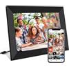 Zedar Cornice per foto digitale con App WiFi e Frameo - Cornice per foto - 10,1 pollici - HD+ -IPS Display - Nero - Micro SD - Touch screen - Zedar F600