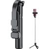 Pzuryhg Cell Phone Selfie Stick, Extendable Phone Tripod, 19.5x5x4cm Wireless Remote Control, Alloy Rotatable Mobile Stand for Group Selfies, Live Streaming, Video Recording, Portable and Adjustable Tripod