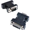 Oiyagai 2 Pezzi Adattatore DVI-I 24+5 Femmina a VGA Maschio - Convertitore Video da DVI a VGA per Monitor, Display, PC, Proiettore (Nero)