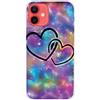 MUTOUREN Cover per iPhone 12/iPhone 12 Pro Custodia in Silicone TPU Trasparenti Ultra Sottile Antigraffio Antiurto Protettivo Case con Pellicola Proteggi Schermo, Cielo Stellato e Dolce Cuore