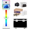 VANYA Cabina fotografica portatile con touch screen DSLR da 15,6 pollici con fotocamera e stampa, Magic Selfie Photobooth macchina, con luce RGB e custodia, per matrimoni, feste, celebrazioni(White)