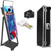 JIAQINMOTD Cabina fotografica a specchio magico da 40 pollici, touch screen da 21,5 pollici, portatile per selfie per matrimoni, compleanni, feste, eventi (Nero, Full Set)