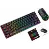 Tomvorks Set di Tastiera e Mouse da Gioco Cablati con Retroilluminazione RGB, velocità di Movimento 6400, Computer per PC (Set)