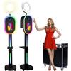 ROOMEDAL Macchina fotografica per iPad 10,2 pollici 11 11 12,9 pollici e fotocamera, 2 in 1 Selfie Station Shell Stand Camera Photobooth, RGB Light Box, RGB Fill Ligh, Flight Case per feste