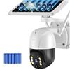 DRAUXI Telecamera IP solare 3MP 4G Videosorveglianza Batteria esterna di sicurezza CCTV Audio bidirezionale Vista a 360° 2K Impermeabile Rilevamento del movimento(3MP 4G Camera)