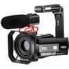 Sxhlseller Videocamera 5K 25FPS per Registratore con Zoom Digitale 56MP 18X, Touchscreen Ruotabile da 3 Pollici, Scheda SD Non Inclusa