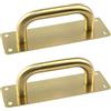 Geesatis 2 maniglie scorrevoli per porta del fienile in acciaio inox, con viti di montaggio, colore oro, lunghezza 20,3 cm