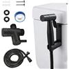 VEIZIBEE Doccino per Bidet Doccetta Bidet per WC in Acciaio Inox, Idroscopino per WC con Tubo Flessibile 1,5m e Supporto, Kit Idroscopino per Igiene Personale e Animali Domestici (Nero)