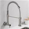 ZPSPZ Rubinetto da Parete Solo Acqua Fredda Rubinetto da Cucina a Molla Girevole Ottone Rubinetto Lavello Cucina a Muro-Spazzolato