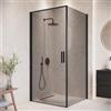 Badplaats B.V. Cabina doccia Alava 90 x 90 x 190 cm in vetro di sicurezza da 6 mm - nero - con vetro fumé - rivestimento nano - Box doccia