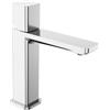 Inbagno Rubinetto lavabo in ottone cromato con manopola senza leva e piletta universale click clack in acciaio, LOTUS