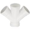 PATIKIL Doppio sdoppiatore per condotto Wye, da 5,1 cm a 5,1 cm (presa x presa x beccuccio), adattatore in PVC, connettore per tubo di ventilazione e scarico DWV (scarico, scarico e ventilazione