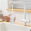 ZPSPZ Miscelatore Cucina 3 Vie Girevole Doppia Maniglia Acqua Depurata Fredda e Calda Ottone Rubinetto da Cucina 3 Vie-Bianco