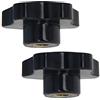 Othmro 2 pezzi M12 manico nero 65 mm zincato testa a stella filettatura femmina vite su serraggio manopola stella manopola cinque stelle maniglia filettata manopole per sega, trapano pressa(senza rondella)