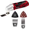 Einhell TC-MG 220/1 E Utensile multifunzione (220-240 V, 220 W, incl. Platorello triangolare,1 carta abrasiva, Lama a scomparsa per legno, adattatore per aspirazione)