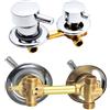 HEHUANG 2/3/4/5 vie Miscelatore rubinetti doccia, ottone rubinetti da bagno interasse 9 cm/10 cm/12,5 cm/14,5 cm, miscelatore bagno per cabina o bagno turco (12-12,5 cm, filettato a 2 vie)