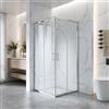 Auria Box Doccia Angolare 80x80xh185 - Cabina Doccia Scorrevole in Cristallo Temperato 6mm Trasparente, Profilo Cromato Lucido, Guarnizioni Antigoccia, Chiusura Magnetica e Maniglia ABS - Mod. Kiro