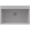 PRIMAGRAN Lavello da Cucina Tutto Grigio 78x50cm, Lavandino in Granito a 1 vasca + Sifone Classico, Lavabo da Cucina Incasso al Mobile 80cm - Riga S403