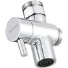 Tecmolog 3 Vie Deviatore Rubinetto Ottone Valvola Deviatore con Adattatore M22 a M24, Rubinetto Splitter per Cucina o Bagno, SBA021C