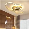 Lfoute Lampada Da Soffitto A LED Moderna Forma Di Cuore Lampadario Per Bambini Dimmerabile Con Telecomando Camera Da Letto Ragazzi Ragazze Soggiorno Lampada A Sospensione Interni,D'oro