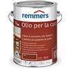Remmers Olio curativo teak, 2,5 litri, olio a decorativo base di solvente legno all'interno e all'esterno, idrorepellente, tonalità di colore brillanti, adatto per mobili da giardino e terrazze in legno