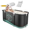 Qkbuza Vasca da bagno pieghevole, 110 x 60 x 50 cm, vasca da bagno pieghevole per adulti, portatile, in PVC, vasca da bagno per spa, doccia, per doccia calda e ghiacciata, con cuscinetto pieno d'acqua