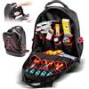 PARAT Basic, zaino per attrezzi da 23 l, per elettricisti, zaino in nylon resistente, con 15 scomparti e 6 passanti in gomma, zaino per elettricisti con fondo rinforzato