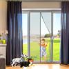 AWMDer Tenda Zanzariera Finestra, 220 x 240 cm Adsorbimento Magnetico Pieghevole Totalmente Magnetica, Conveniente per Bambini E Animali Domestici Grigio
