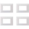 ZOREI 4 Pezzi Placche Compatibile Con Bticino Matix, Placche in Plastica Effetto Satinato (3 Posti/Moduli,Bianco Satinato)