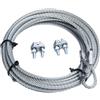 bricoleva.it Kit per Porte Basculanti in Acciaio Zincato, Alta Qualità e Resistenza, Fune in Acciaio lunghezza 2,5m Ø4mm + Morsetti per Porte Basculanti di Garage, Box e Officine (Gancio Ad Asola)