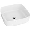 Lavita - Lavello da appoggio modello Galera Mini, in ceramica di alta qualità, senza troppopieno e foro per rubinetto, lavabo quadrato, per bagno moderno, dimensioni 39x39x14 cm, colore bianco