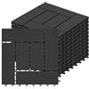 Laneetal 11pcs Piastrelle da Esterno Incastrabili per Pavimenti Pavimentazione in WPC per Giardino Terrazza Patio 1m² Colore Antracite 0360016