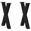 vidaXL Gambe per tavolo da pranzo a forma di X 2 pz nere 60x(72-73) cm in acciaio