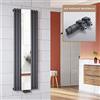ELEGANT - Radiatore con specchio, antracite, 1800 x 500 mm, termostato multiblocco, antracite