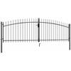 vidaXL Cancello per Giardino Doppio Woerden con Punte a Lancia con Serratura e Maniglie Durevole Ingresso Porta Recinzione in Acciaio Zincato 400x149,5 cm
