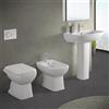 Inbagno Set sanitari tradizionali con wc bidet e lavabo con colonna 60 cm, in ceramica bianco lucido con copriwater originale incluso, serie GINEVRA