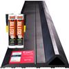 STEIGNER Soglia garage 4,5m in EPDM nero 17mm x 80mm SGD04 - Kit isolante con 2 x colla di montaggio e guarnizione per porte da garage tipo Hörmann - Soglia antipioggia, blocca acqua
