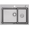 CECIPA 68x48 cm Lavello Cucina 1 Vasca con Dispenser Sapone, Lavandino Cucina con Vasca Mobile, Lavello in Acciaio Inox 304 per Mobile di lunghezza 70cm, con Sifone e Scarico