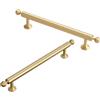 SZLXJMFL Maniglie per Ante di Mobili Oro Moderne, 2-Pack Maniglie Cassetti Solida Ottone | Ottone Spazzolato, Lunghezza: 55/120/152/184/216/248/280 mm Maniglie ad Arco, Maniglie Cassetti Dorate-280mm/11in