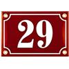 Sosenco Numero Civico Esterno con Indirizzo - 10x15 cm - Targhe Personalizzate in Ceramica - Rosso