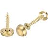 QUARKZMAN 30pz Viti Decorative Ottone Tono Oro, 15mm x 24.5mm (Head: 6mm), M4, Piatta, Completamente Filettato, 1.25mm Pitch, 30 Pezzi
