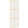 vidaXL Porta Scorrevole Dorata 76x205 Vetro Trasparente ESG Alluminio