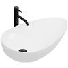 Rea - Lavabo Da Appoggio Greta 65 Lavandino Bagno 655 X 400 X 130 mm Ceramica (Bianco)