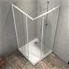 Ogomondo Box Cabina Doccia Angolare Corner Due Ante Scorrevoli Cristallo Temprato Trasparente (1, 76.5-79.5x76.5-79.5 Trasparente)