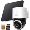 eufy Security 4G LTE Cam S330, telecamera di sicurezza wireless cellulare 4K, panoramica e inclinabile, alimentazione solare, 4G e Wi-Fi Duo-Mode, monitoraggio umano/veicolo AI, con scheda SIM e