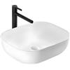 Rea - Lavabo Da Appoggio Mona Slim Lavandino Bagno 505 X 400 X 140 mm Ceramica (Bianco)