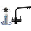 Euroacque kit microfiltrazione per acqua da bere mod. RIVER ARGENTO 3 VIE NERO OPACO