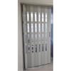 GRANISUD Porta a soffietto con finestra BIANCO NUOVO con lucchetto e chiave, altezza 214 cm, larghezza incasso 82 cm, H 214 x 82 cm, doppio profilo a parete