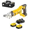 DeWALT DCS491P2-QW - Cesoie a batteria per lamiera, 18 V, 5 Ah, alta potenza di taglio, batterie incluse, caricatore e valigetta T-STAK
