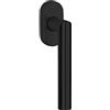 Gedotec Maniglia per finestra di design, colore nero, a forma di L, senza cilindro di chiusura, in acciaio inox nero opaco, 1 pezzo, per finestre in legno con materiale di fissaggio